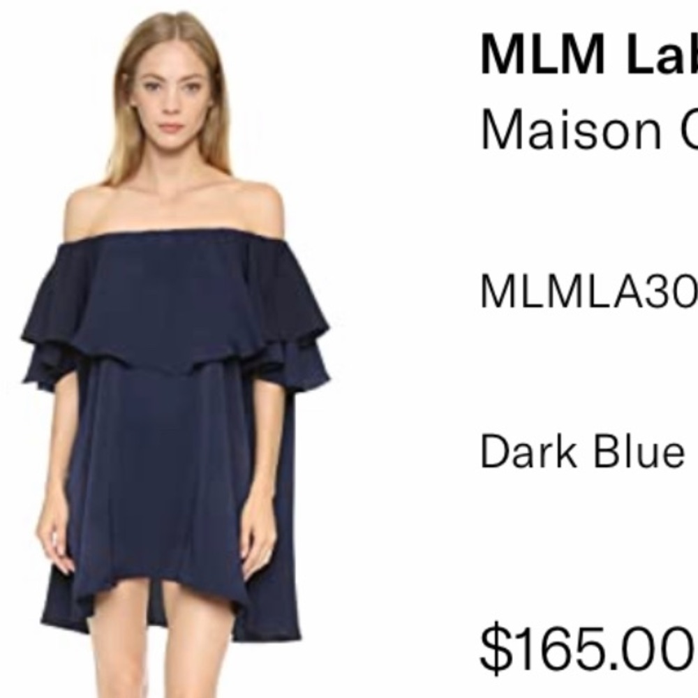 MLM Label Maison Off Shoulder Navy Dress